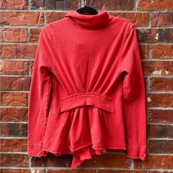 We The Free Womens Medium Orange Cascading Waterfall Cinched Back Cardigan - Picture 4 of 9